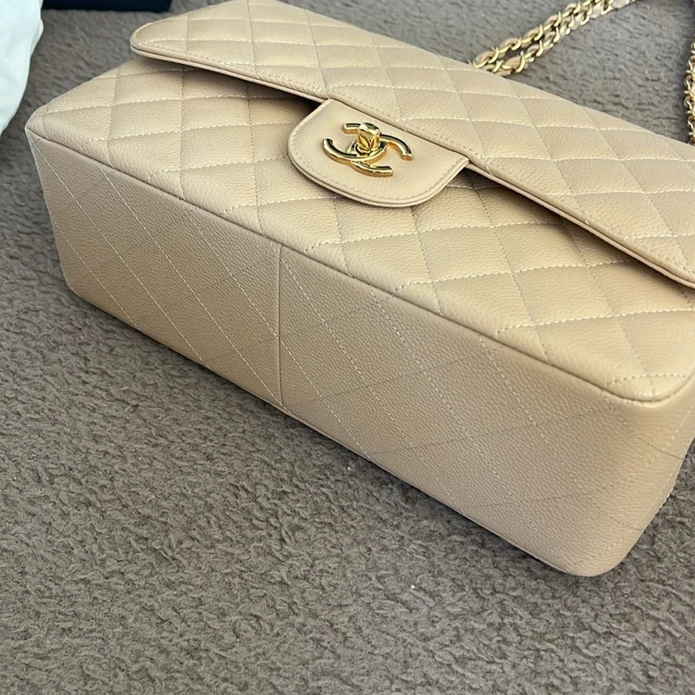 New‎ in Box Chanel Jumbo Classic Flap - Rose Clair Caviar with Gold Hardware